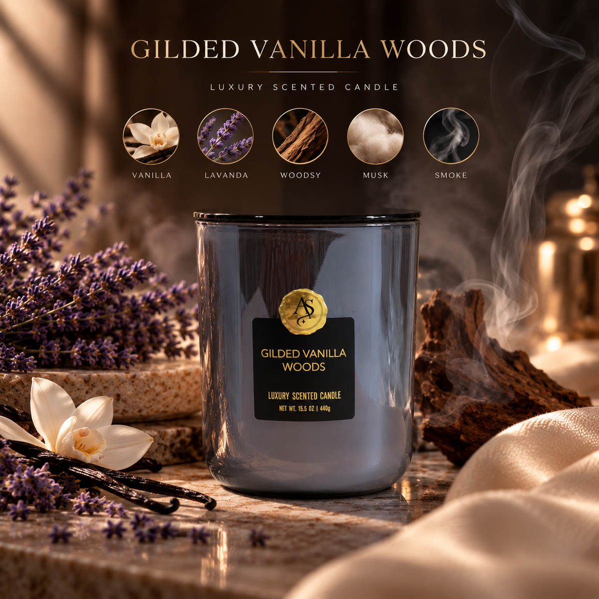 Gilded Vanilla Woods ( Limited Edition Luxury Candle )