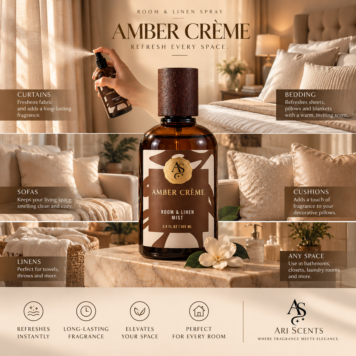 Amber Creme Room & Linen Mist
